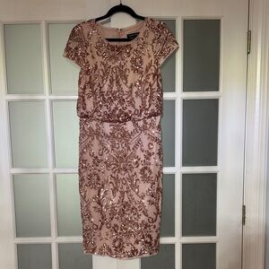 Elegant Sequin Midi Dress - Pink
